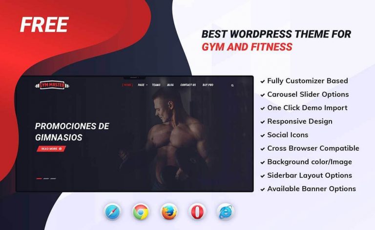 Free WordPress Theme- Gym Master